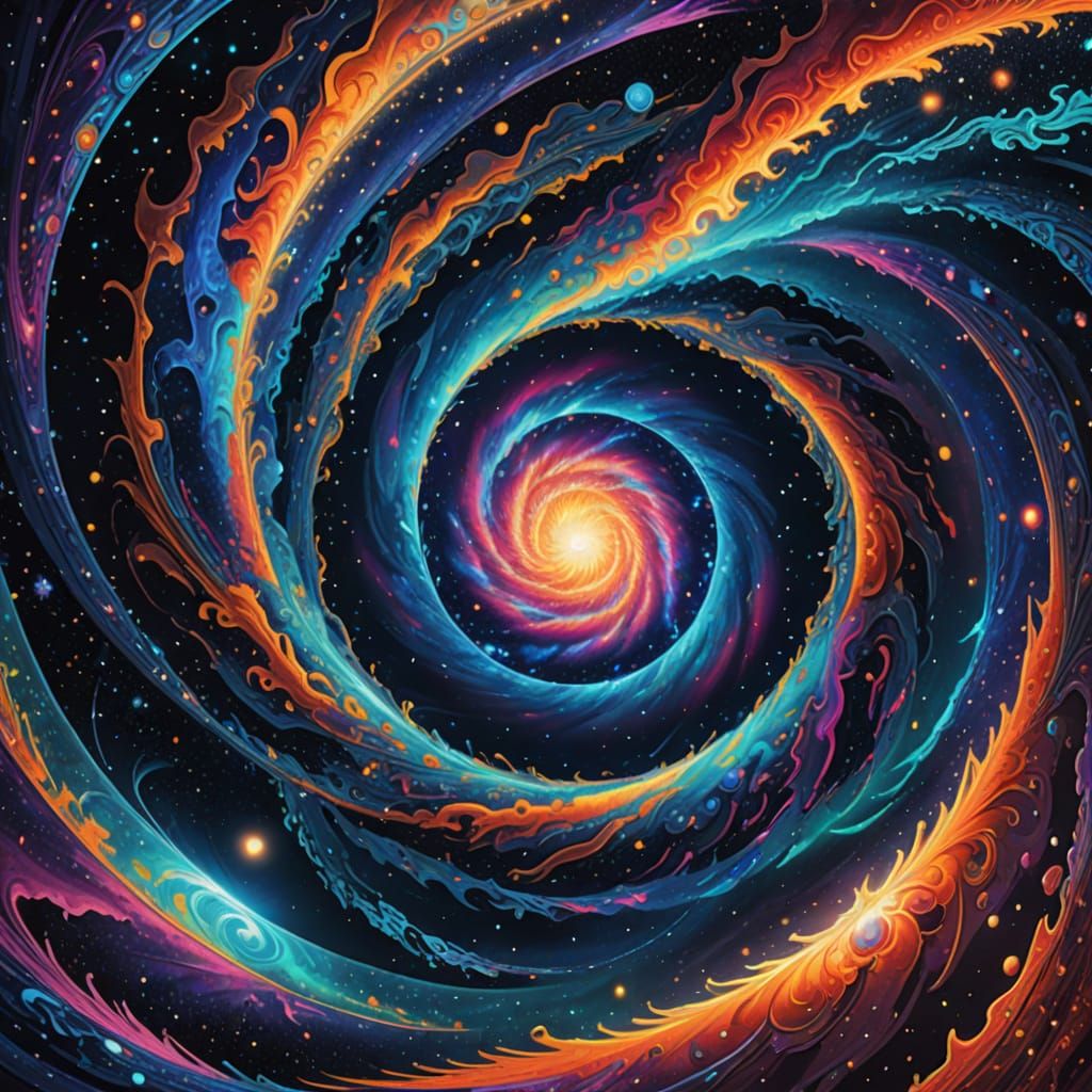 Psychedelic Portal to Altair IV: Cosmic Illustration