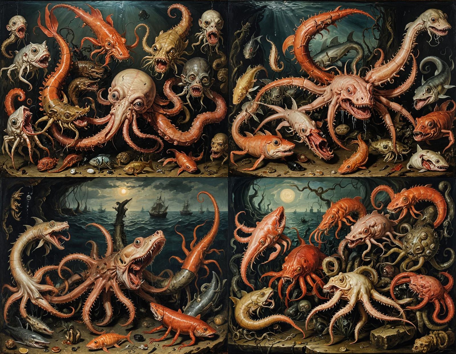 Grotesque Underwater Hybrid Creature Inspired by Surrealist ...