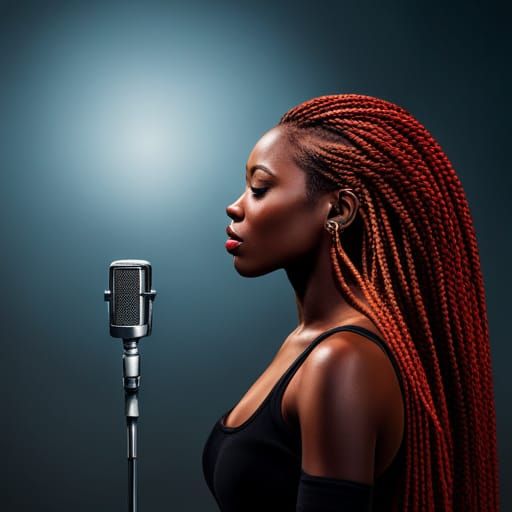 Stunning African Singer on Stage in Hyperrealism