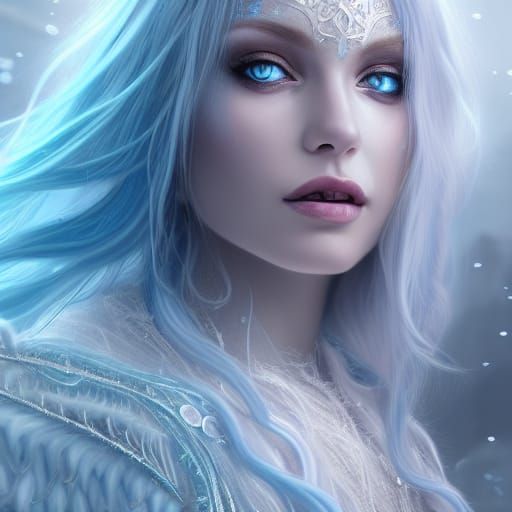 Beautiful Ice Sorceress with Frost Magic