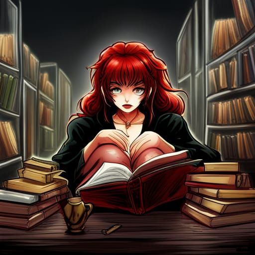 Goth Ranma Reads in Epic Bookshop