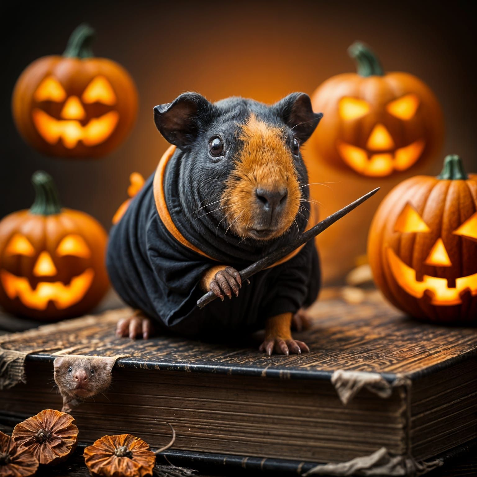 Guinea Pig as Harry Potter, Hyperrealistic Digital Art