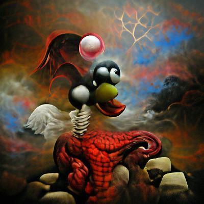Sinister Demonic Yoshi by Greg Rutkowski