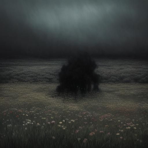 Ghost in Field of Flowers: Digital Oil Painting