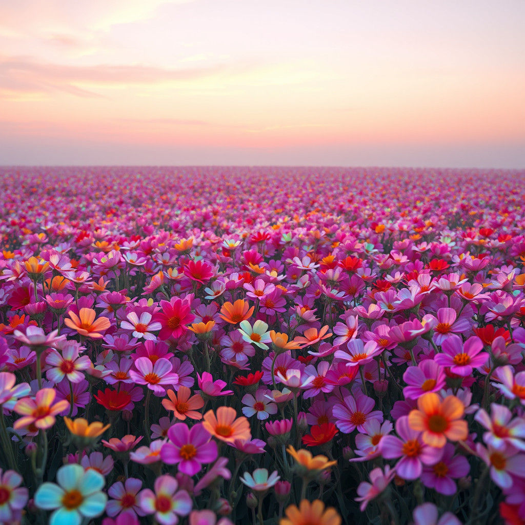 Iridescent Flower Forest: Fantasy Concept Art