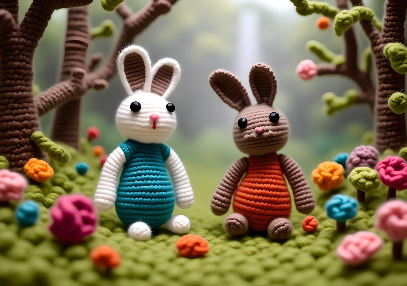 Yarn World Rabbits in Crochet Forest