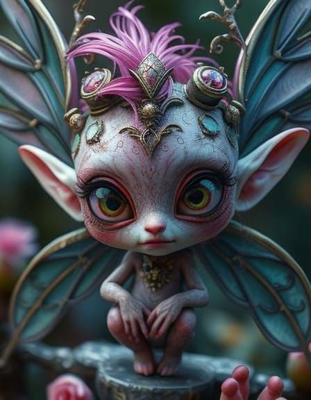 Ethereal Pixie Dryad with Metallic Accents