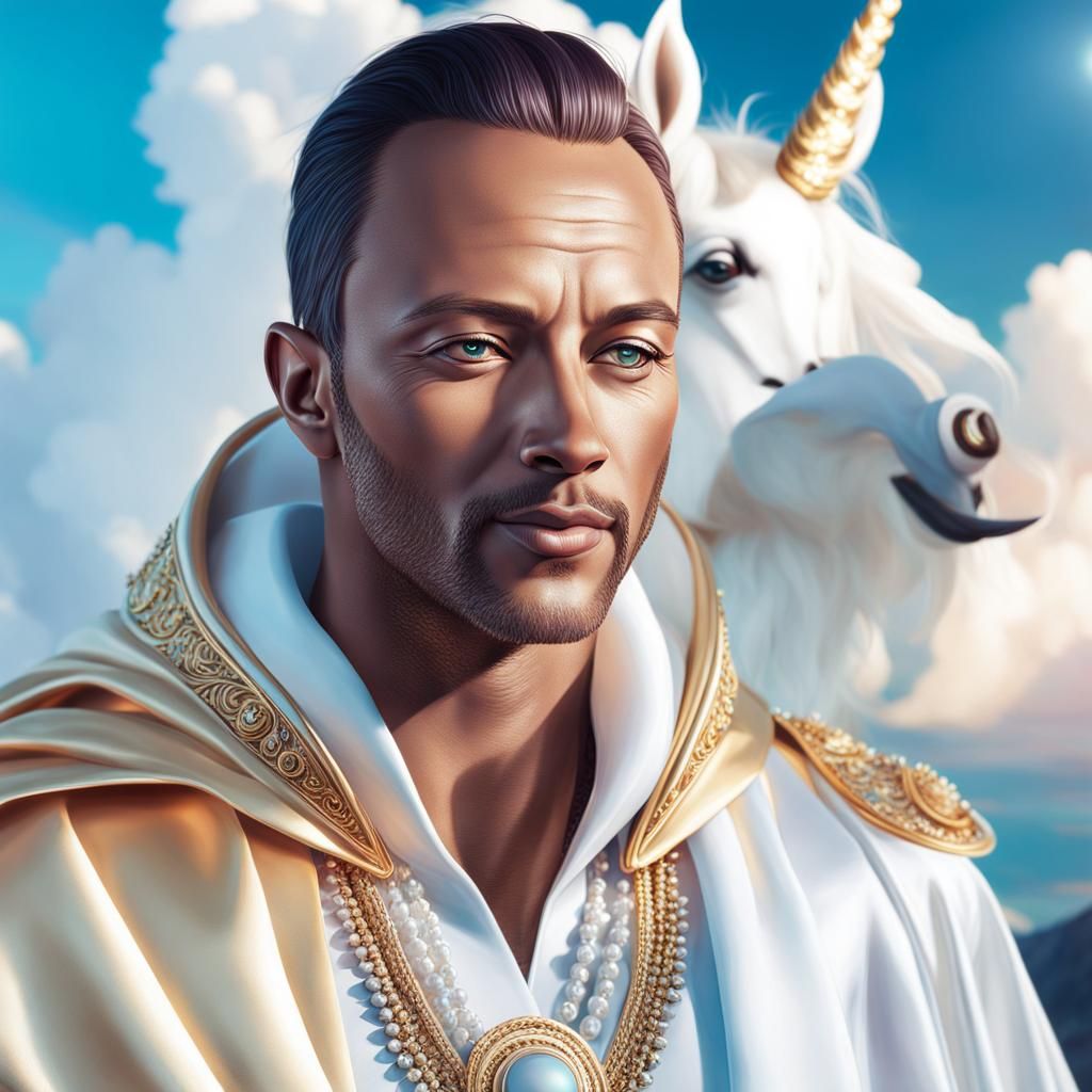 Divine Being in Golden Light: Detailed Digital Art