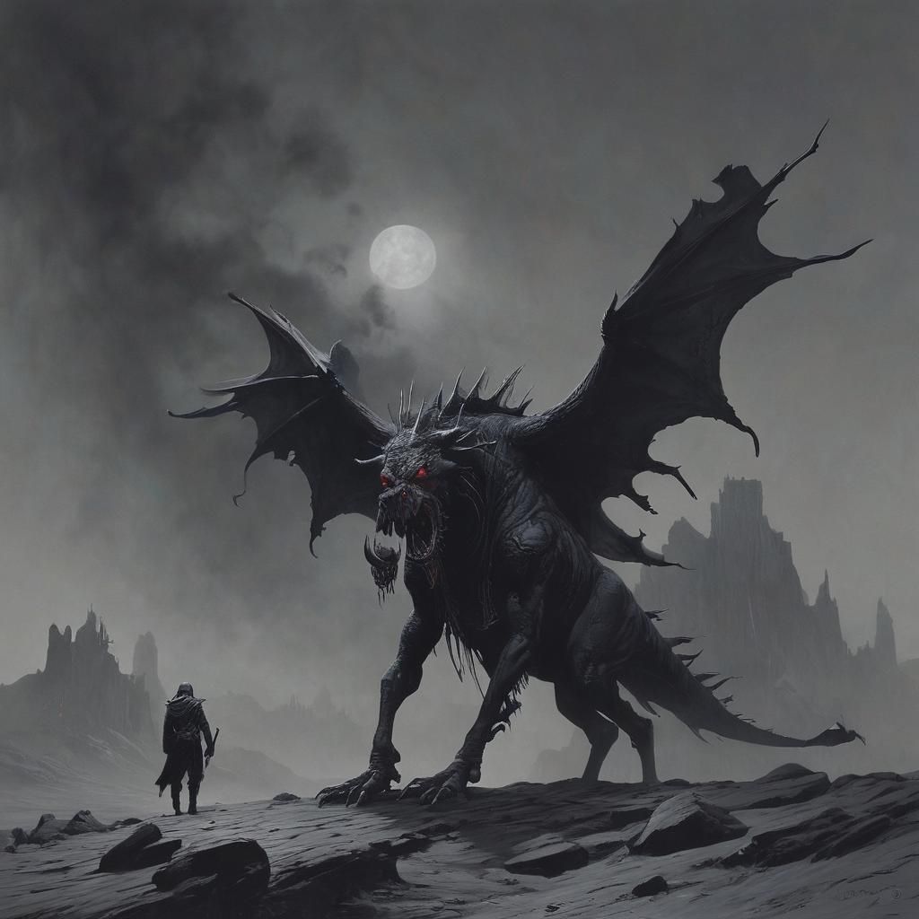 Epic Dark Fantasy Castle Scene in Gothic Style