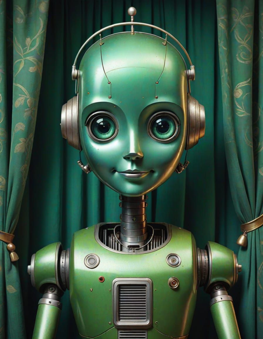 Android Robot Portrait in Catrin Welz Stein Style