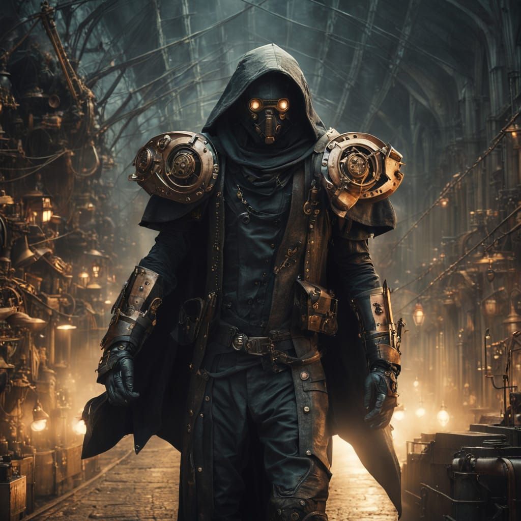 Steampunk Legion Assemble in a Gritty, Atmospheric Scene