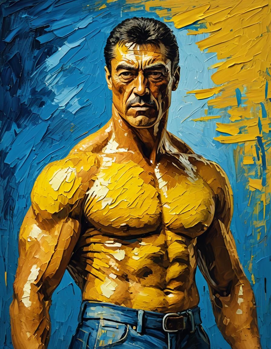 Impressionist Portrait of a Confident Martial Artist