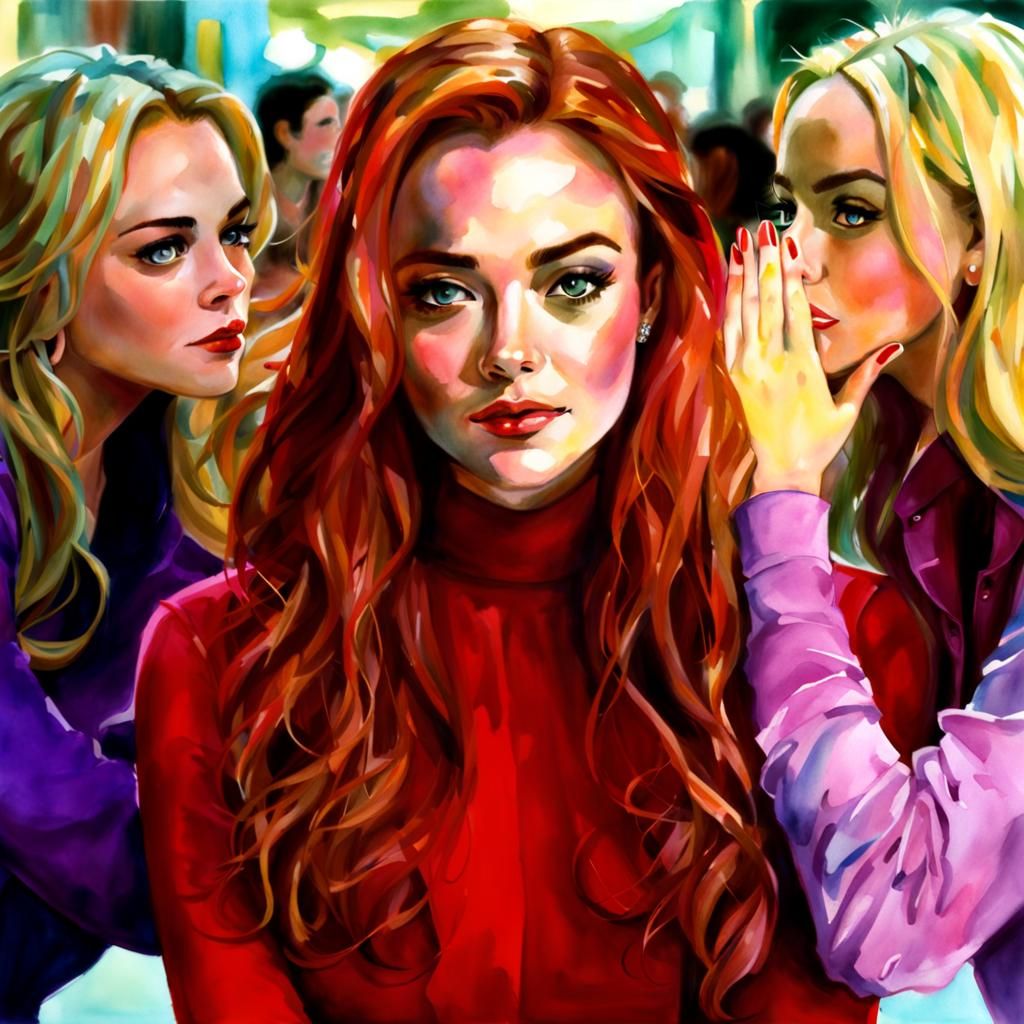 Mean Girls Film Reference in Watercolor Style
