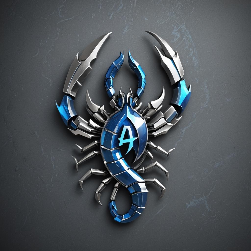 Modern 3D Logo with Blue Scorpion