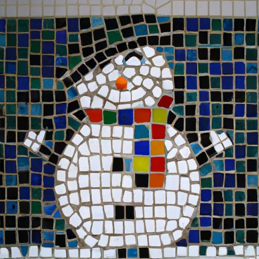 Mosaic Tile Snowman Art