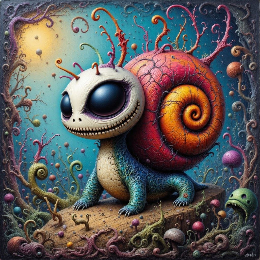 Broken Snail Bunnie: A Whimsical Hybrid Creature