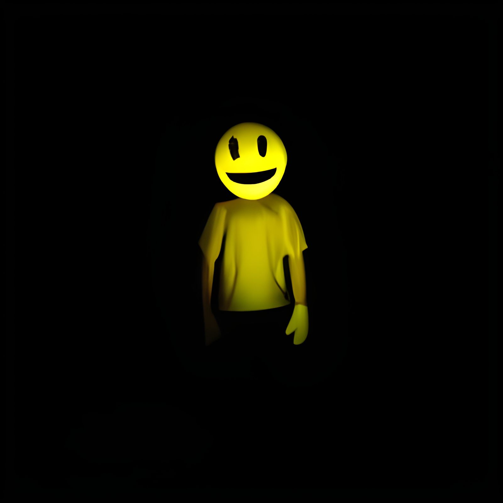 Figure in Darkness: Smiley Face Mask