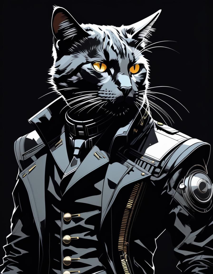 Goth Punk Cat in Victorian Clothing