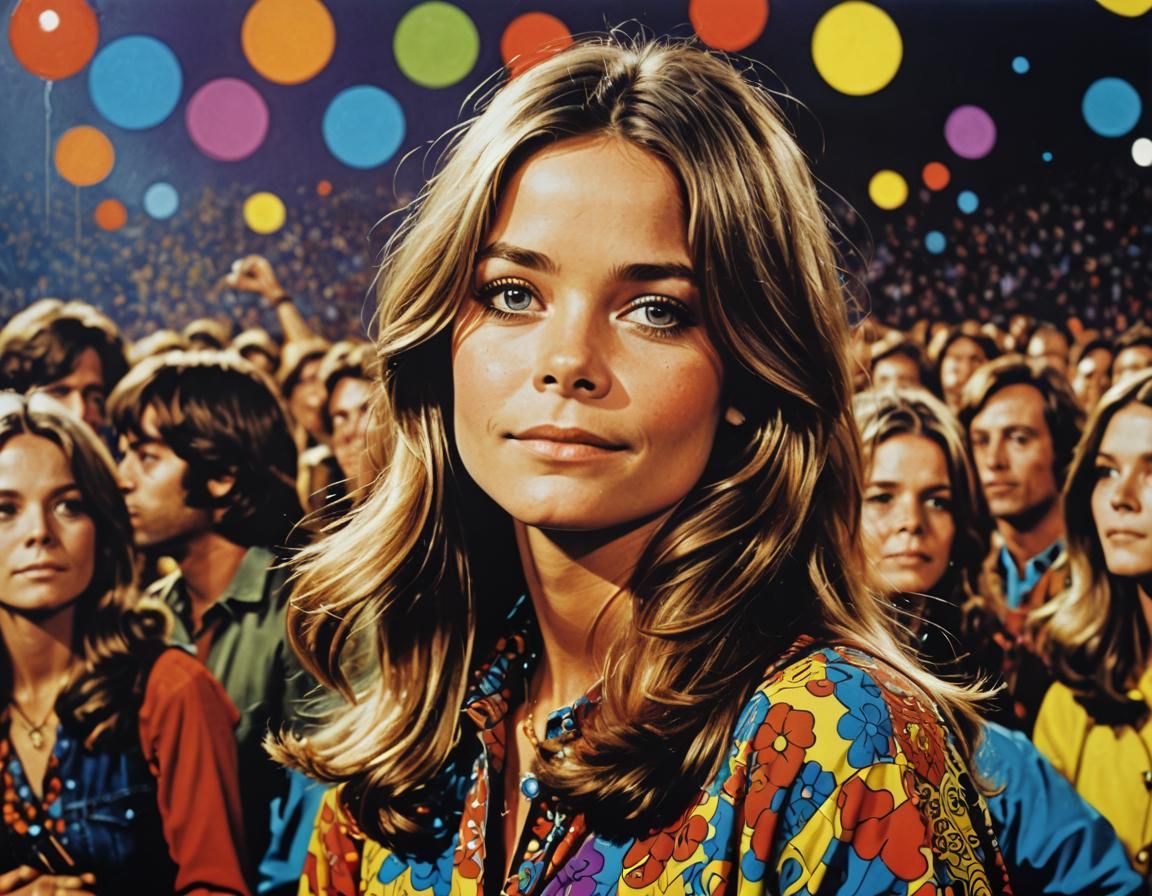 Susan Dey at Rock Concert in Pop Art Style