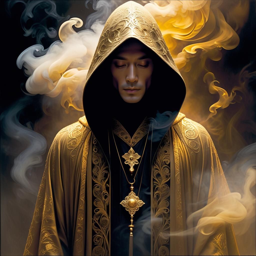 Mystic Figure in Smoky Chiaroscuro