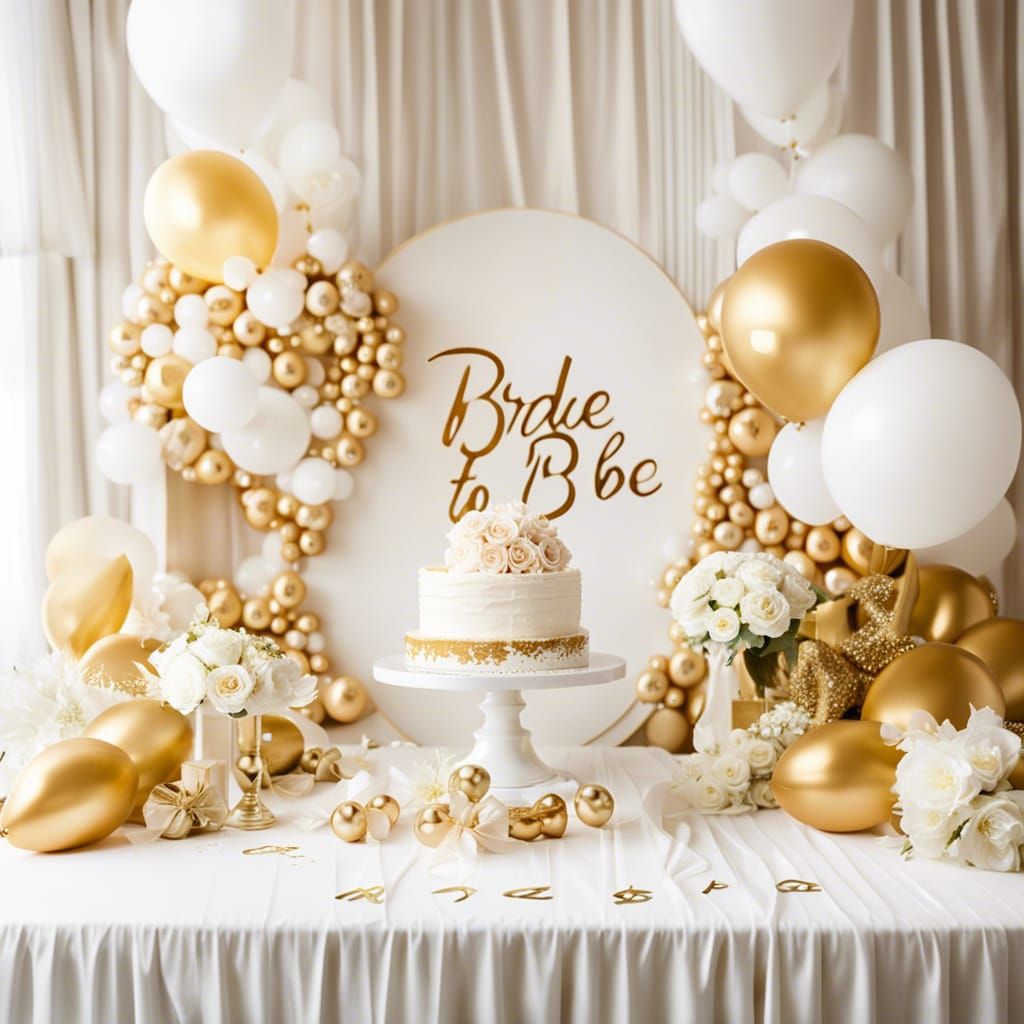 Elegant White and Gold Bridal Shower Decor