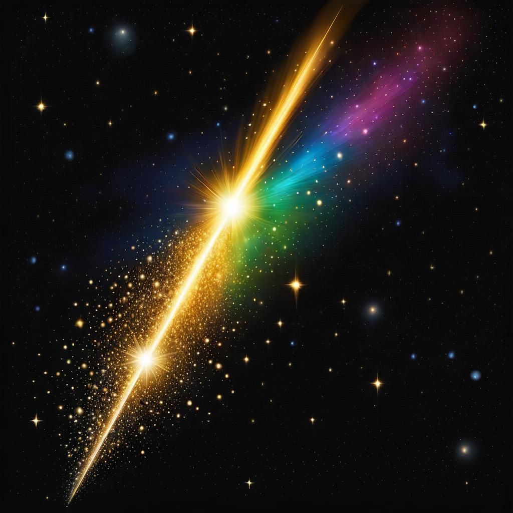 Magnificent Comet Streaking Through Space in Airbrush Art