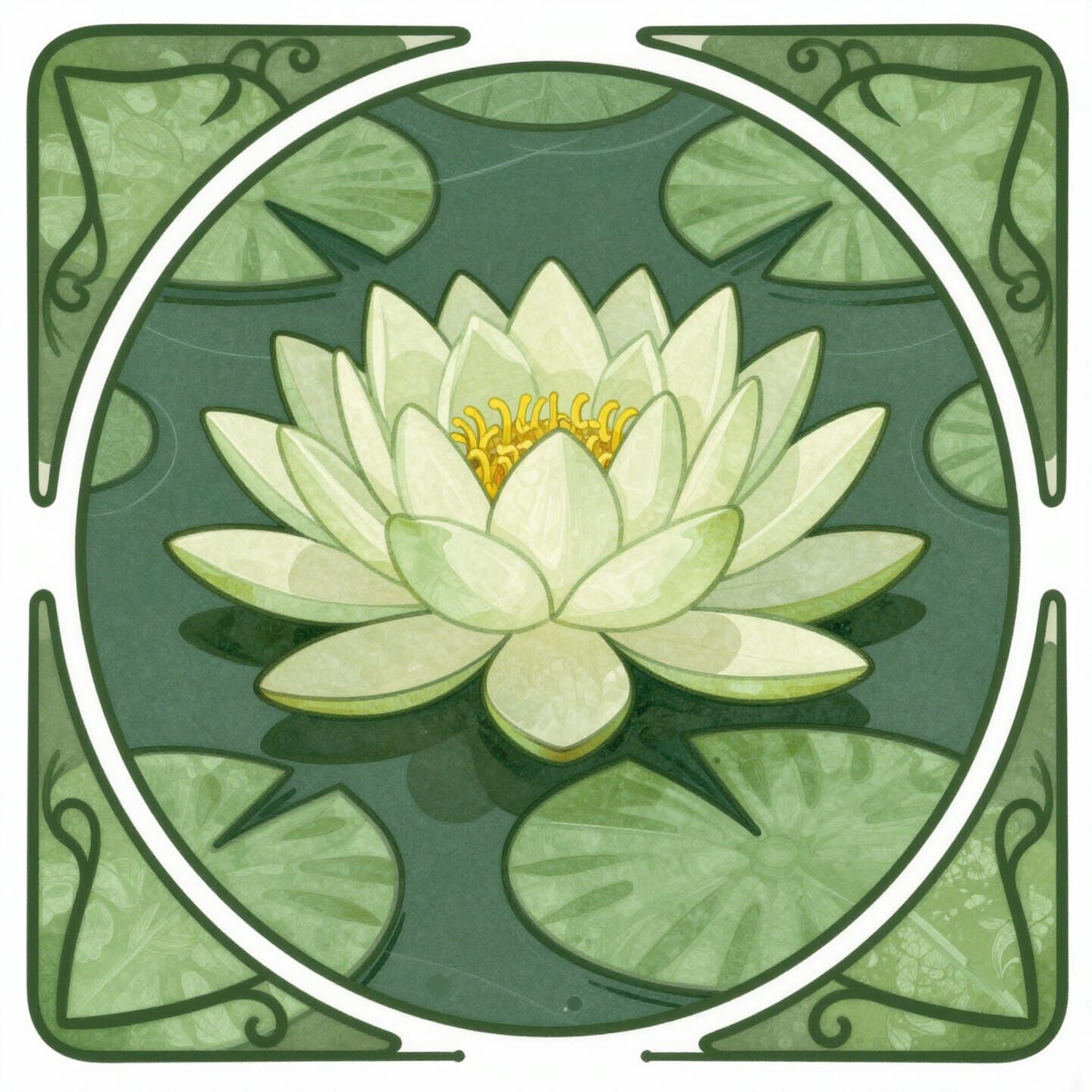 pond featuring a water lily