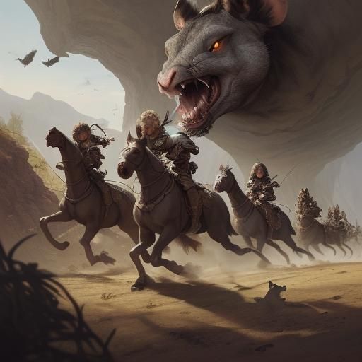 Knights Versus Abhorrent Giant Mice in Cursed Valley