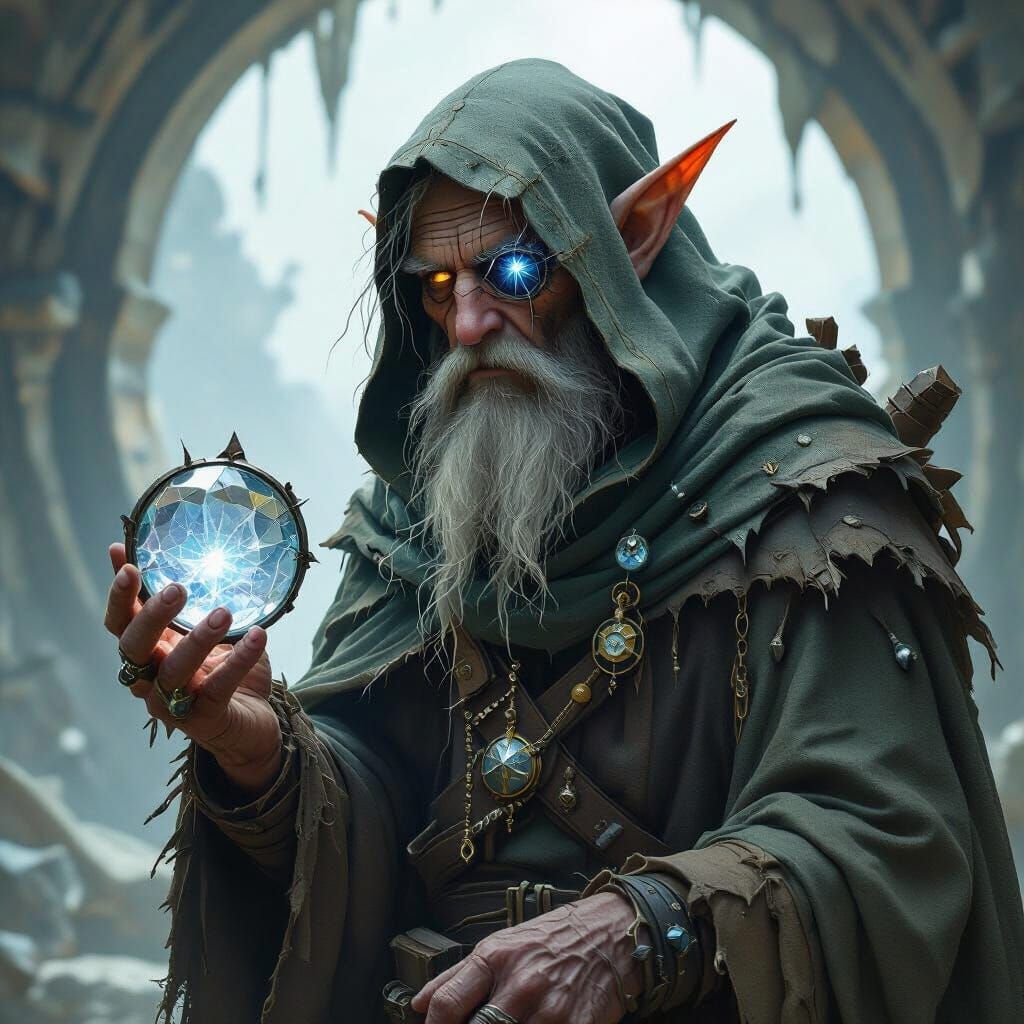 Elior the Lensewright: Elf Hermit-Seer Concept Art