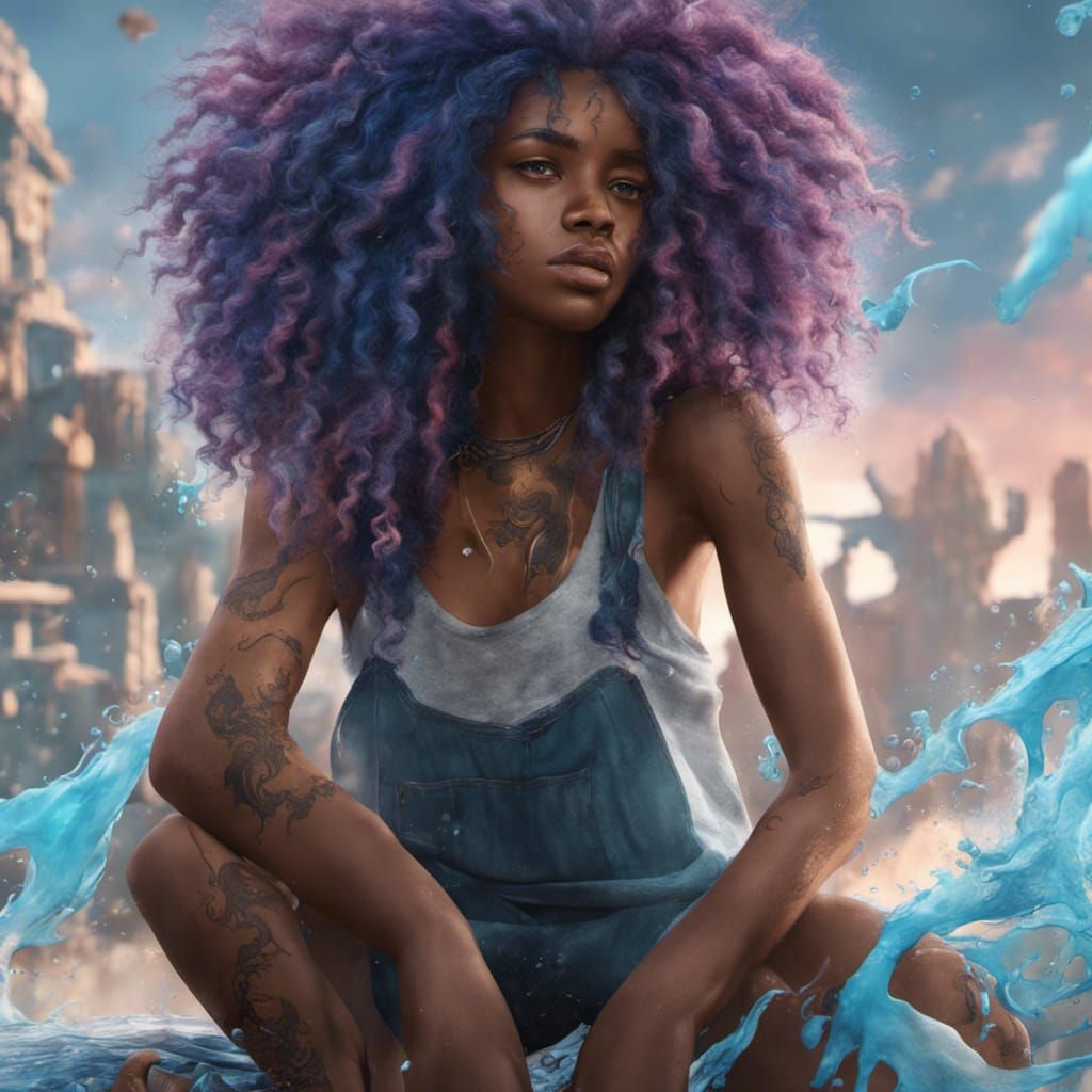 Teenager Struggling with Self-Harm: Detailed Matte Painting