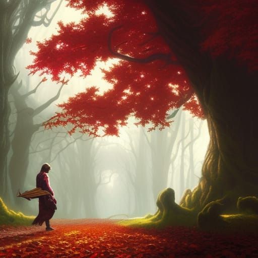 High Gothic Autumn Oak: Dark Fantasy Concept Art