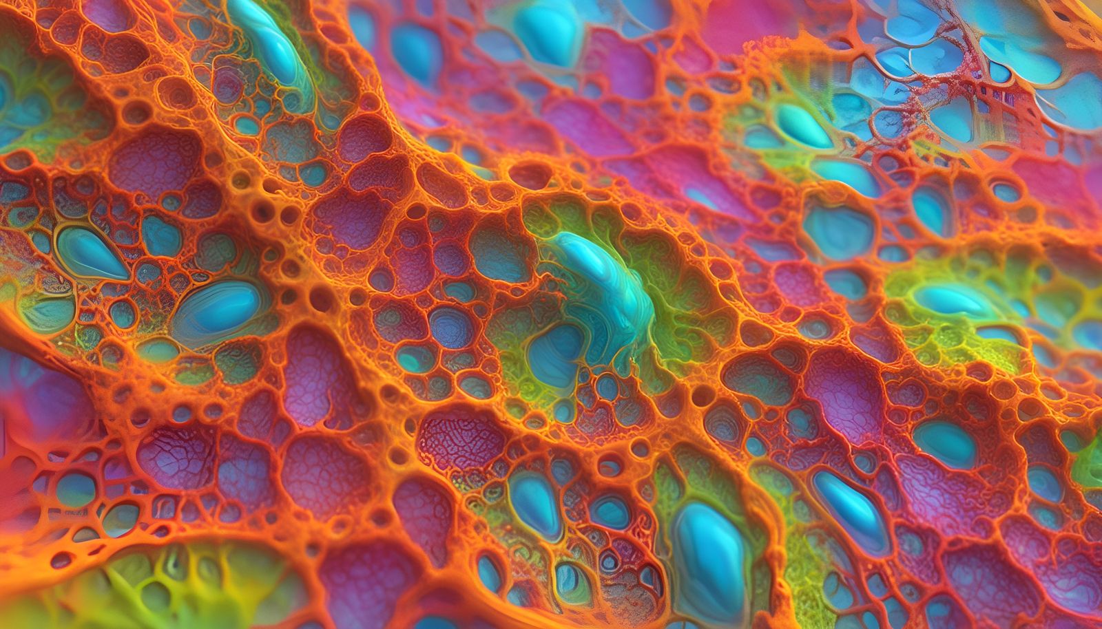 Abstract 3D Fractals in Bioluminescent Opalescent Style