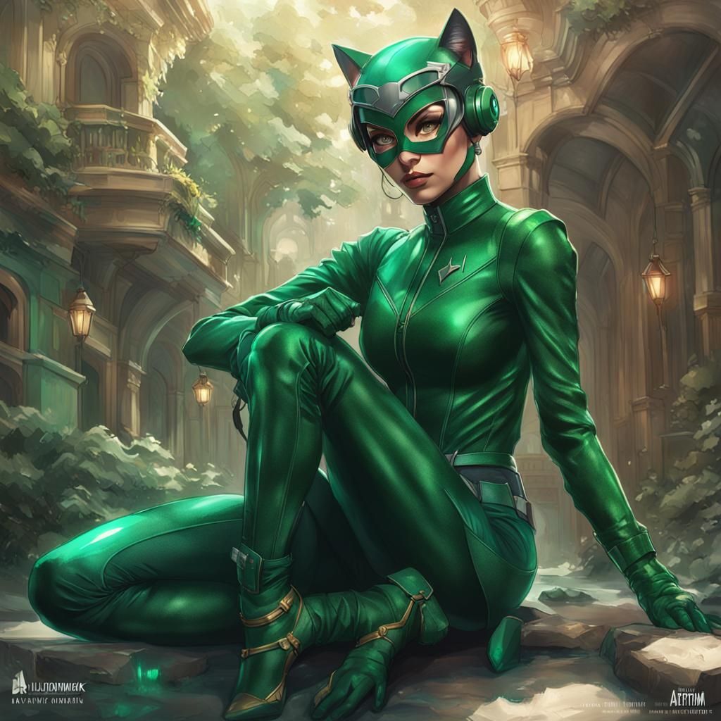 Emerald Catwoman Concept Art Portrait