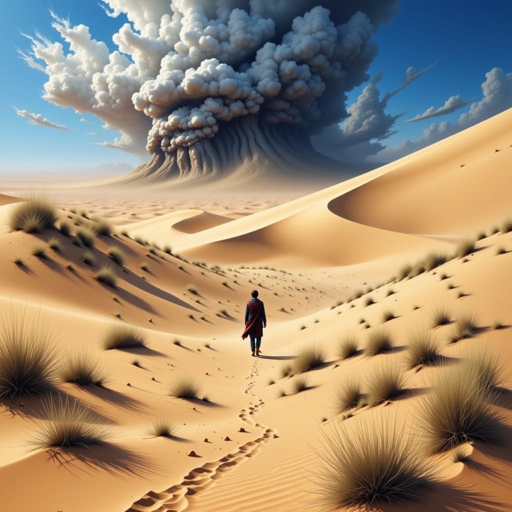 Desert Sandstorm with Whirlwinds