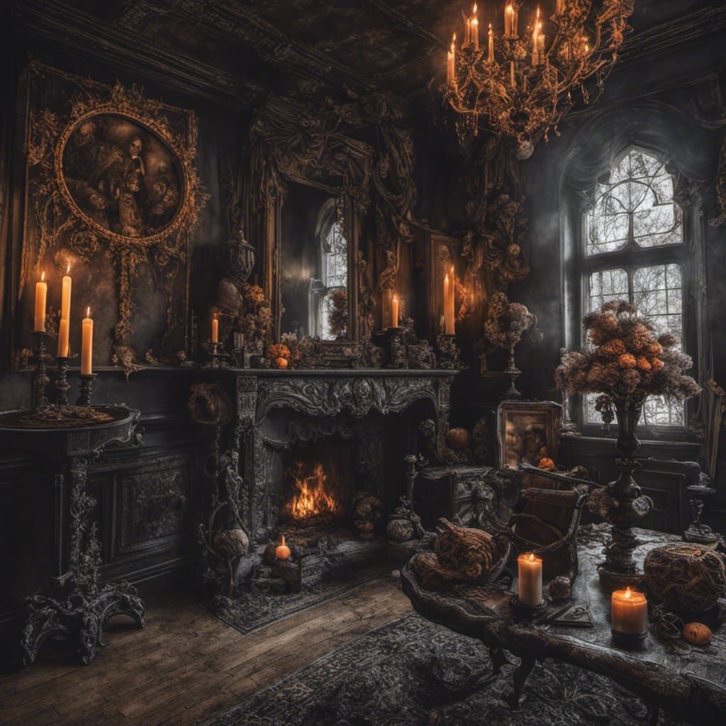 Hyperrealistic Wiccan Creature in Dark Castle