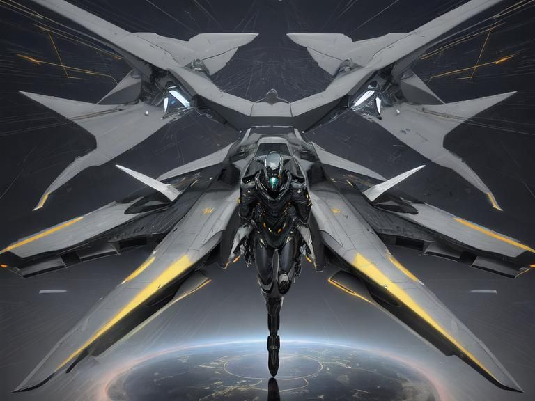 Futuristic Fighter Jet in Isometric Projection