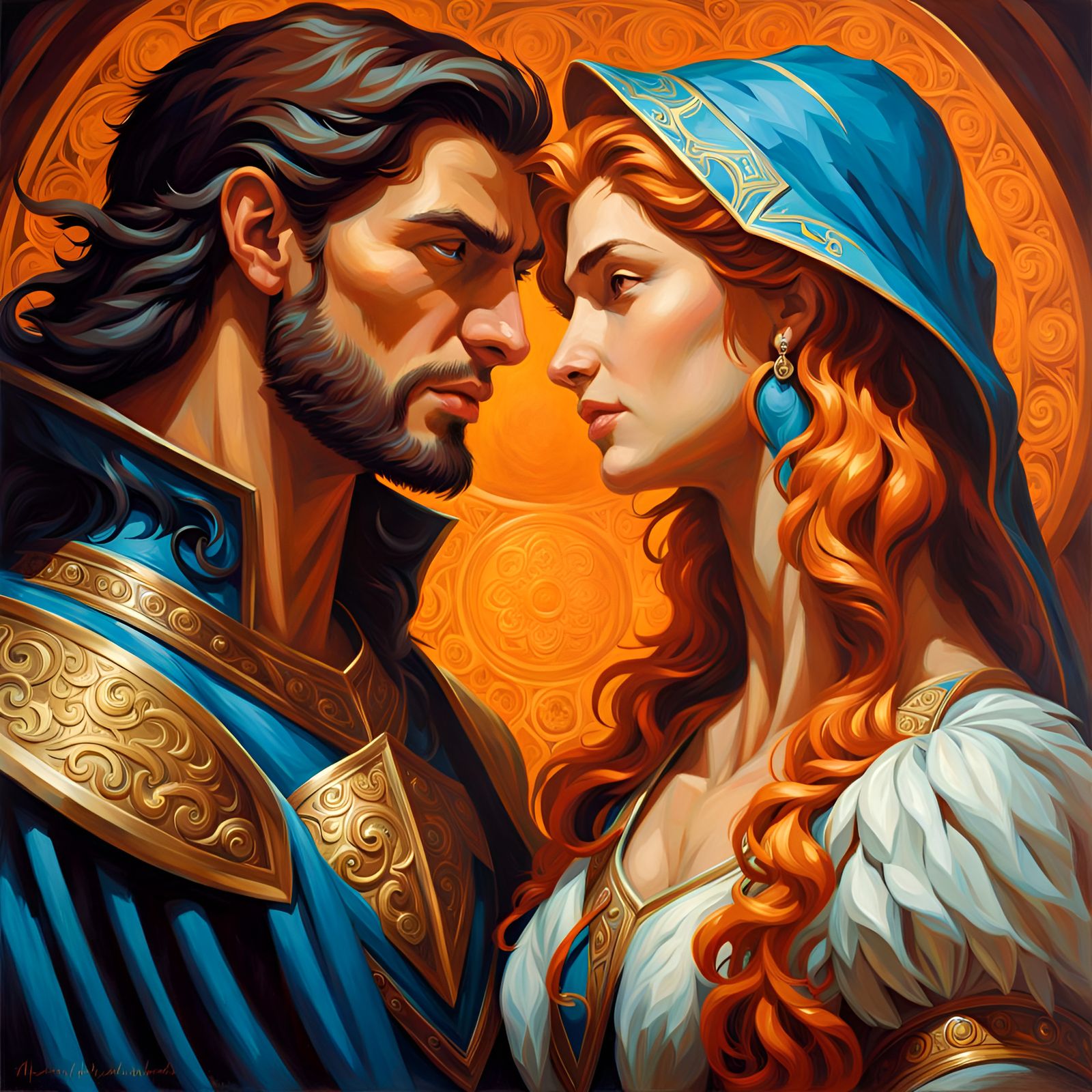 Romantic Couple Portrait in Renaissance Style