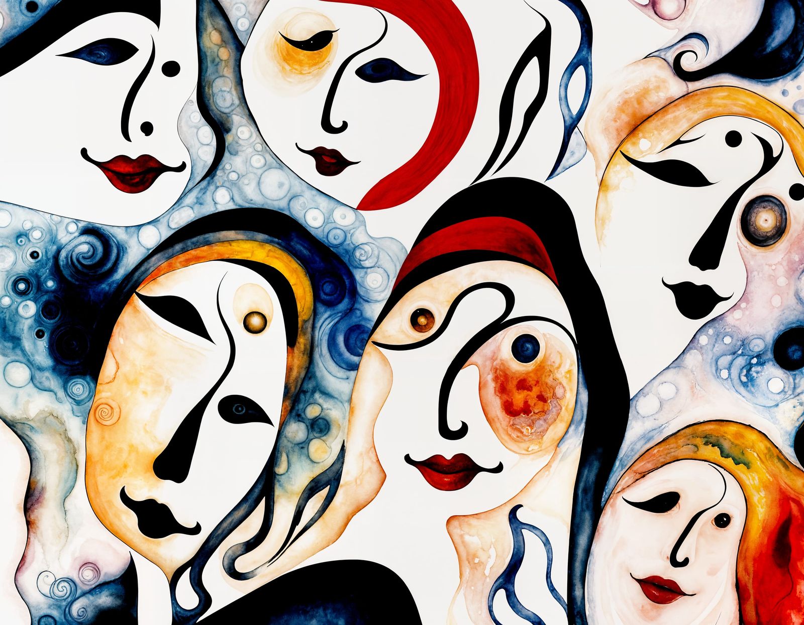 Abstract Portrait in Vibrant Expressionist Innerrealism