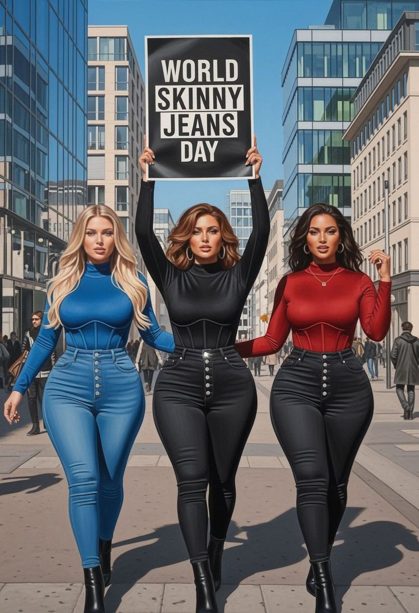 Curvy Women Celebrate World Skinny Jeans Day in German City