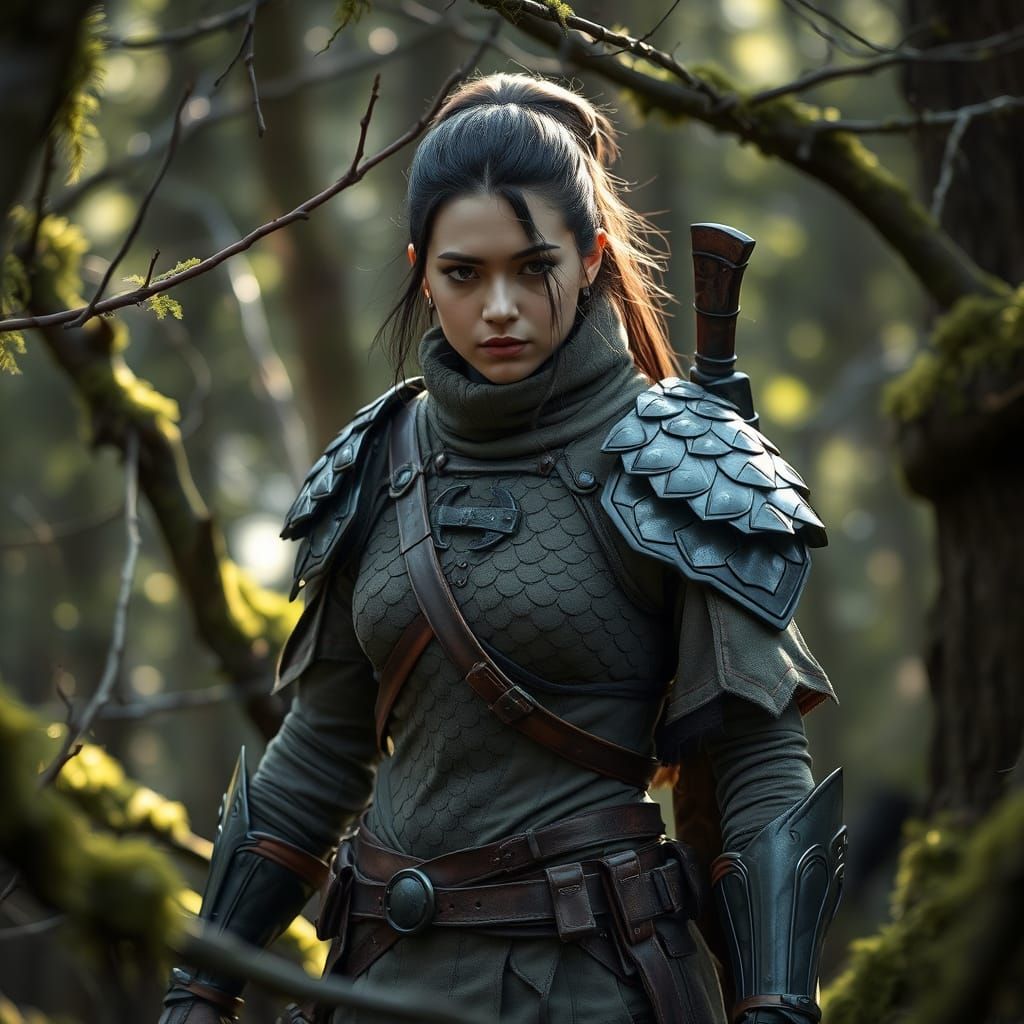 Forest Scout Warrior in Shadow Armor