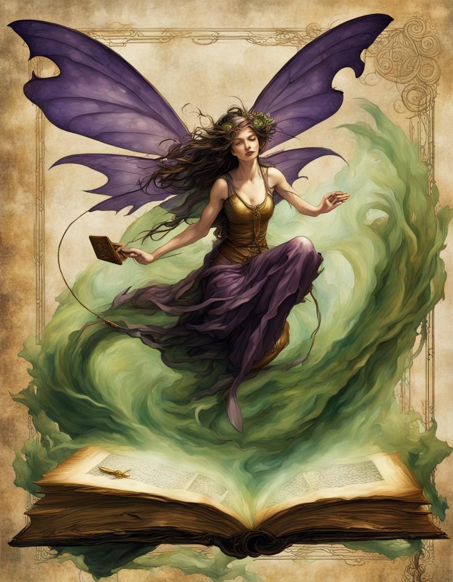 Fairy Escapes Book in Art Nouveau Style