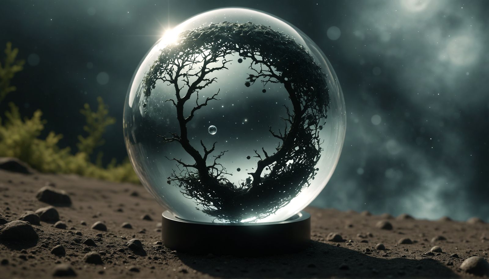 Cosmic Sphere Containing Imaginary Lifeforms in 3D