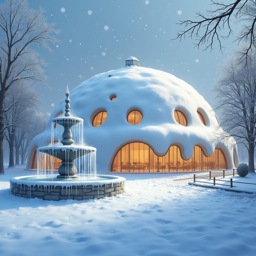 Snowy Oasis Leisure Centre Transformed into Winter Dome