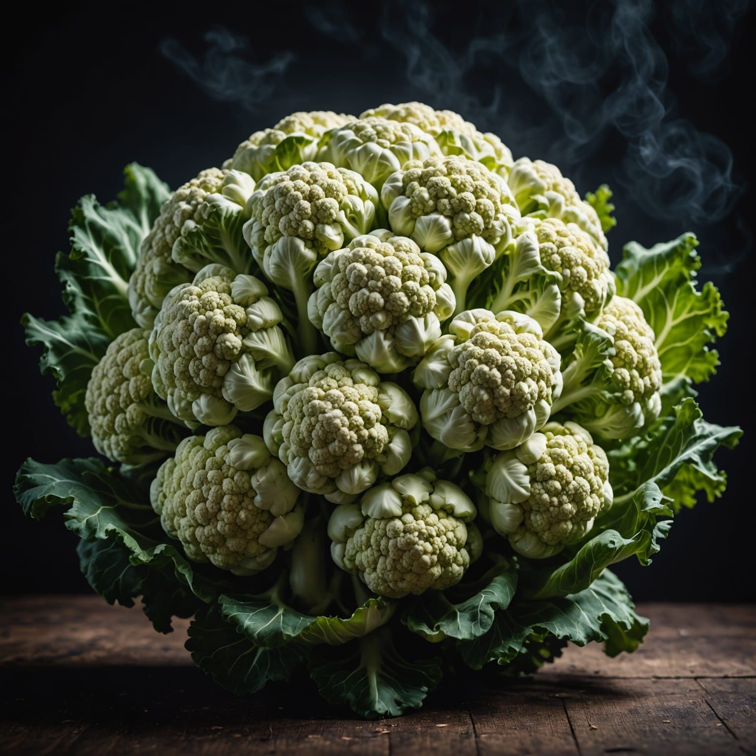 Hyperrealistic Moody Photo of a Melancholy Cauliflower