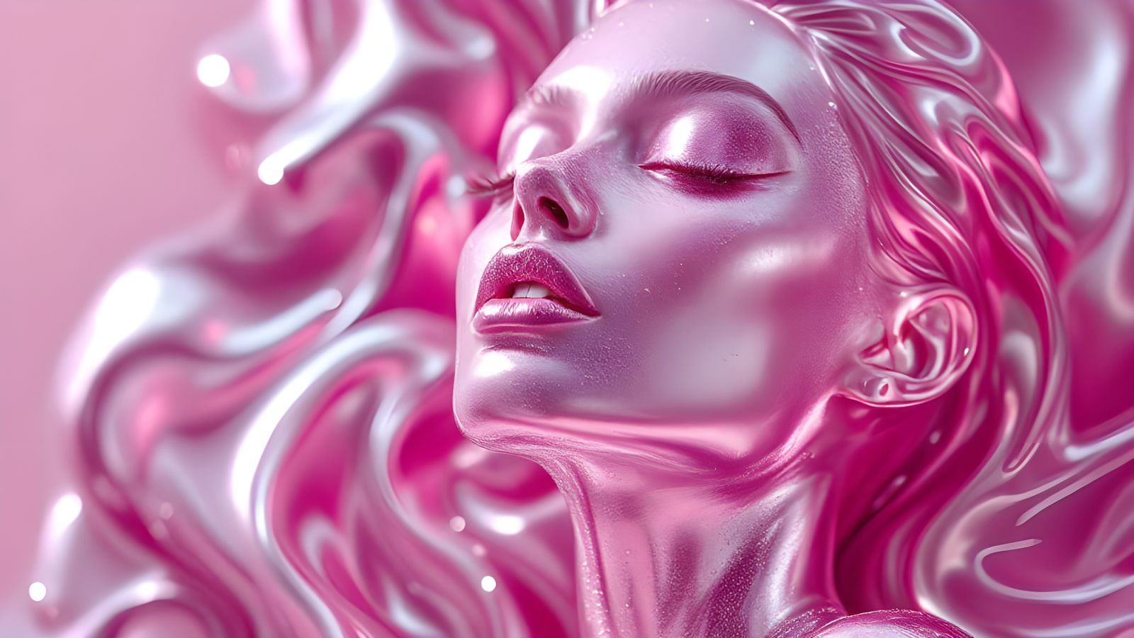 Metallic Pop Can Lady with Reflections