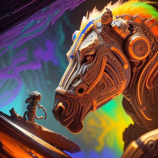 Cyberpunk Zebra Robot in Olympic Setting