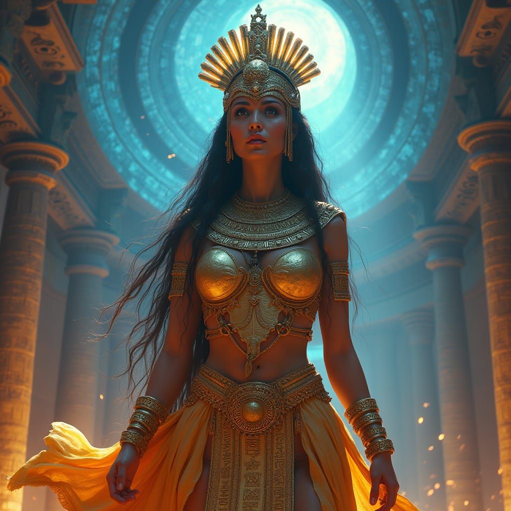 Inanna Goddess of Love and War in Vibrant, 8K 3D