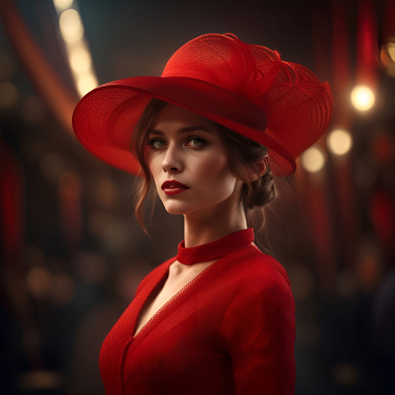 Lady in red