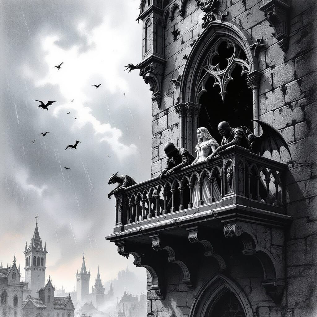 Dark Fantasy Romeo and Juliet Balcony Scene