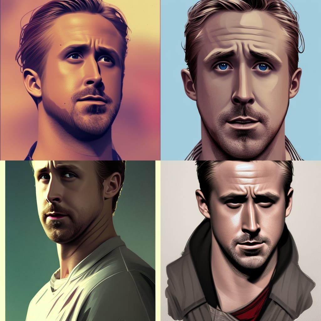 Hyperdetailed Portrait of Ryan Gosling